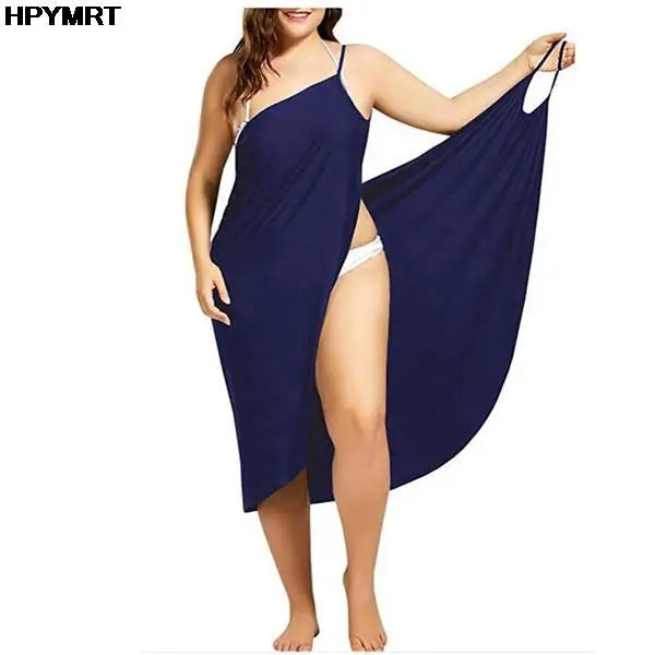 Women's Halter Summer Dress - Sleeveless Cross Back Beach Dress Solid Color Plus Size up to 5XL