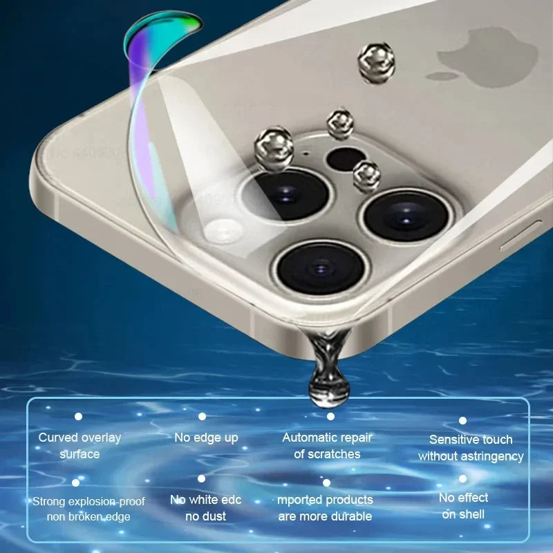 3Pcs Hydrogel Film for iPhone 15, 14, 13, 12, 11 Pro Max, Mini - Soft Screen Protector and Back Film, Not Glass, Phone Accessories