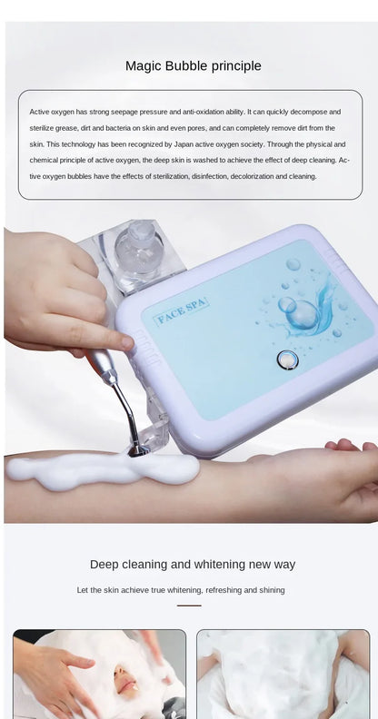 Magic Oxygen Bubble Machine - Deep Clean for Tender White Skin, Cleansing Mites, Beauty Facial Rejuvenation - Japan Management Device