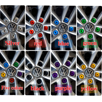 20pcs 17mm Wheel Lug Nut Bolt Cap Covers: Black Exterior Protection Accessories with Removal Tool - VW Beetle Audi Skoda