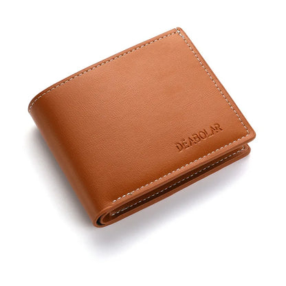 PU Leather Men’s Slim Short Wallet – Thin Folding Credit Card Holder Wallet for Young Men Fashion Minimalist Pocket Wallet