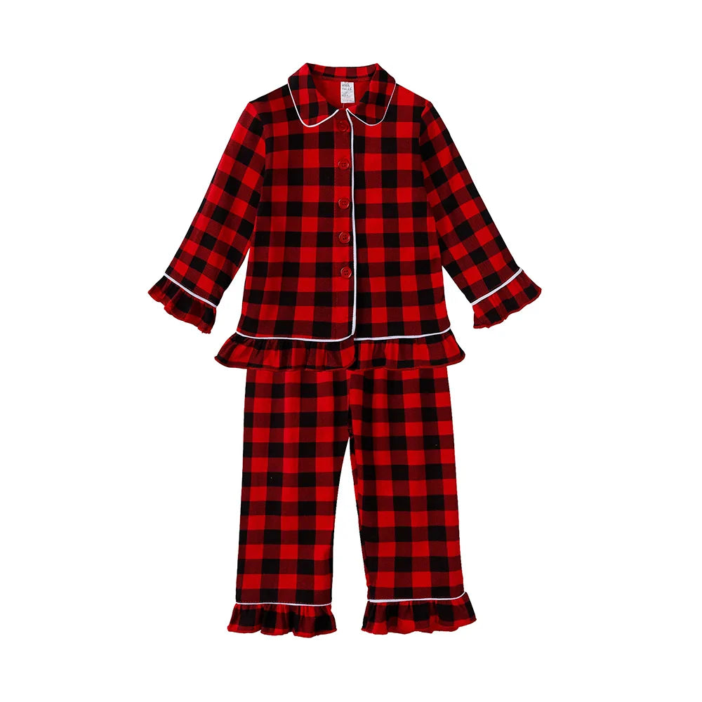 2025 Kids Christmas Pajama Set – Velvet Loungewear Long Sleeve Sleepwear for Boys & Girls