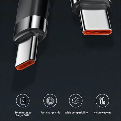 120W USB-C to USB-C Fast Charging Cable - PD Quick Charge Cable for iPhone, Xiaomi & Samsung Devices