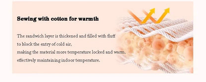Side Zipper Cotton Curtain – Double-Layer Thickened, Windproof & Thermal Insulated Household Curtain, Customizable