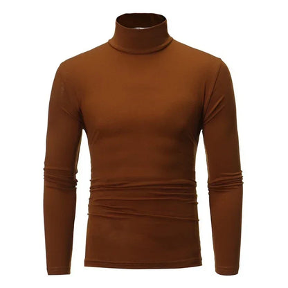 Men's Thin Turtleneck Sweater - Spring Autumn Knitted Warm Pullover Full Color Casual Top