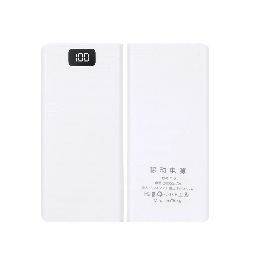 8x18650 Power Bank Battery Case - Dual USB & Type-C Charging Shell for DIY Portable Charger Projects