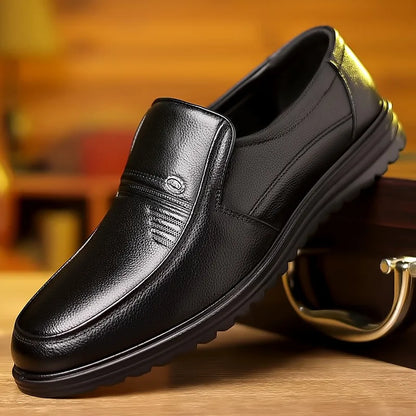 Men’s Handmade Genuine Leather Loafers - Soft Breathable Slip-On Business Casual Driving Shoes