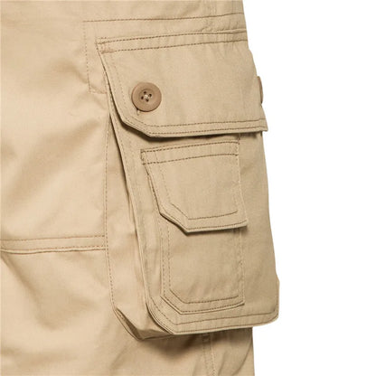Men's Loose Multi-Pocket Cotton Shorts - Large Size Comfortable Summer Outdoor Casual & Beach Pants