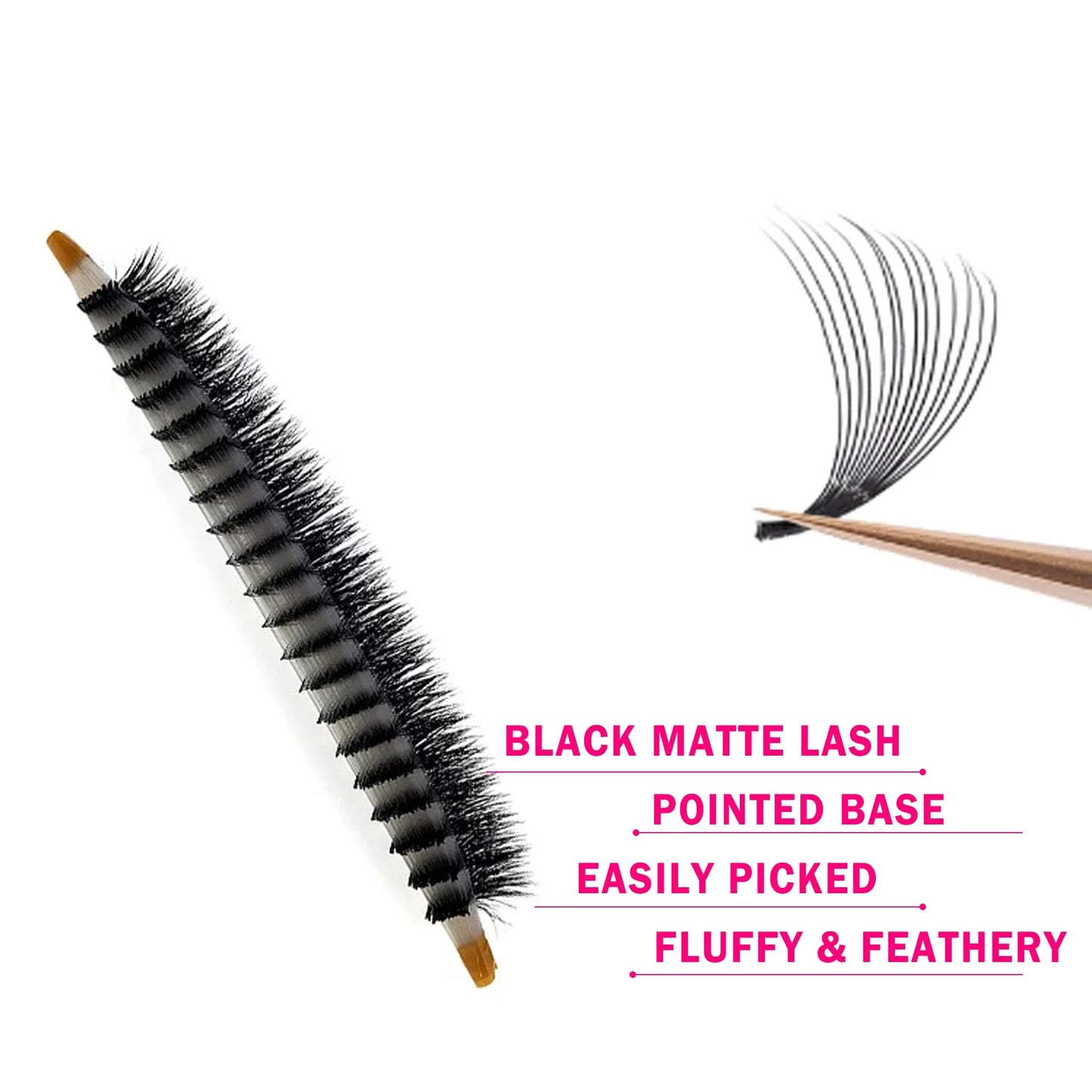 CoMango 600Fans Premade Volume Eyelashes – C/D Curl 8-15mm Loose Fan Extensions, Cat Eye Mega Russian Soft Lashes