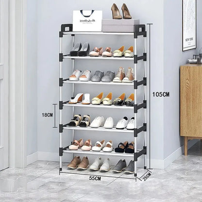 Multi Layer Shoe Rack - 3-7 Tier Dustproof Space Saving Storage Cabinet for Entryway & Home Shoe Organization