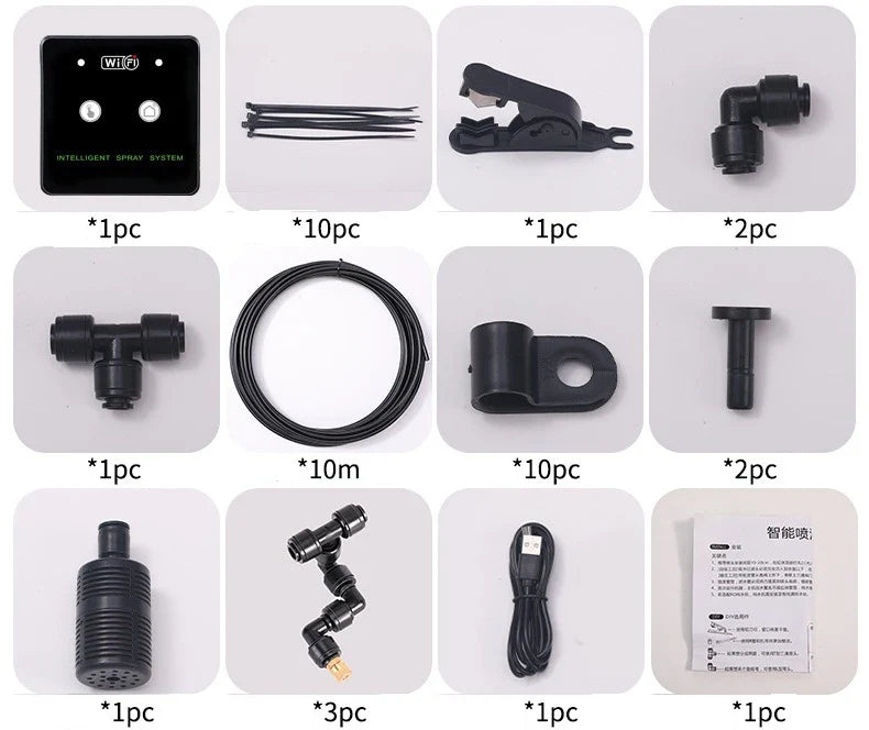 WiFi Automatic Mist Sprayer - Timed Rainforest Irrigation & Reptile Humidifier Spray System