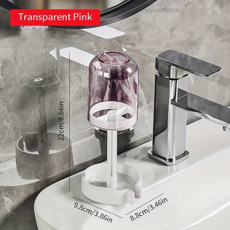 Bathroom Toothbrush Holder - Dust Cover Drainage Organizer with Multifunctional Toothbrush and Cup Storage