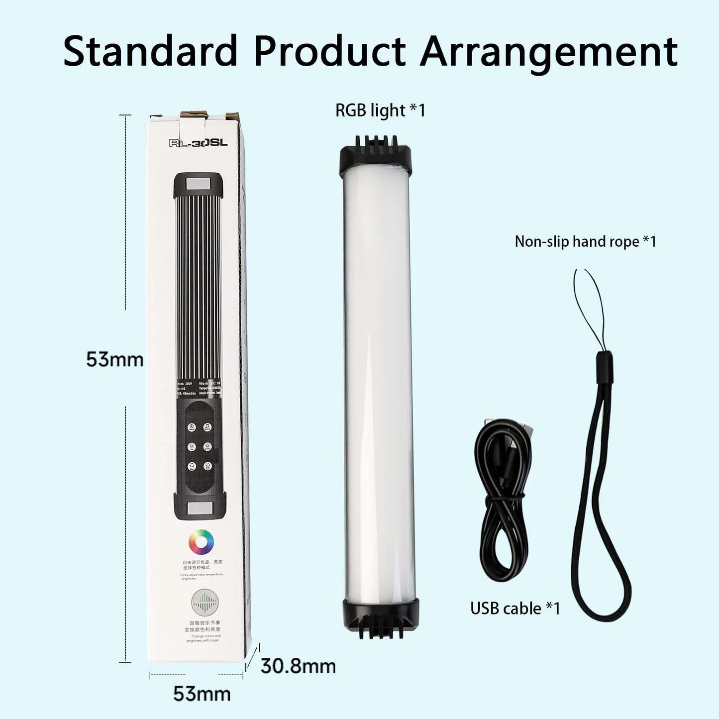 RGB Mini Handheld LED Light Stick - Magnetic Photography and Video Vlog Fill Lamp, 2700-7500K Adjustable Photographic Lighting Tube
