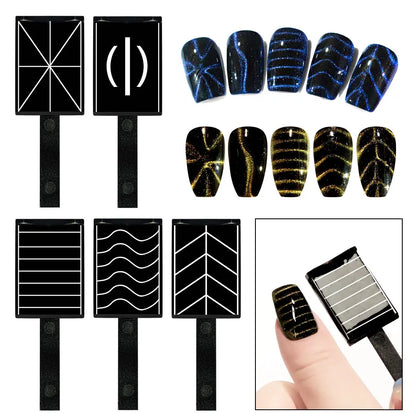 Magnetic Nail Art Wand Set - 3D Cat Eye Gel Polish Magnet Pen for UV Gel Manicure Designs