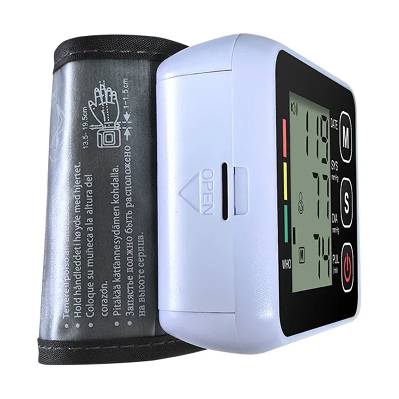 English Voice Digital Wrist Blood Pressure Monitor – High-Accuracy Electronic Sphygmomanometer Tonometer