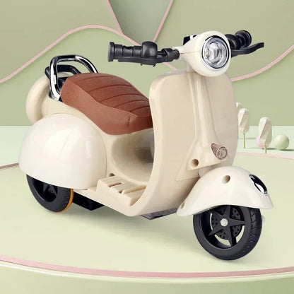 Mini Electric Retro Motorcycle Toy – Dazzling Spin for Labubu Dolls & Pets, Children’s Birthday Gift