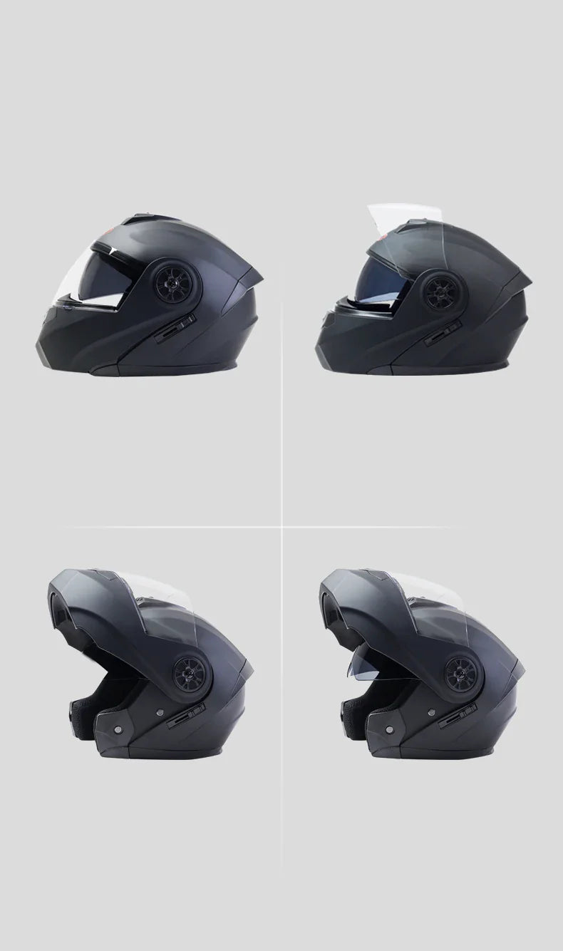Personalized Dual-Lens Flip-Up Motorcycle Helmet — Motocross Racing Modular Full-Face Helmet for Men & Women, Fashionable Cascos Para Moto