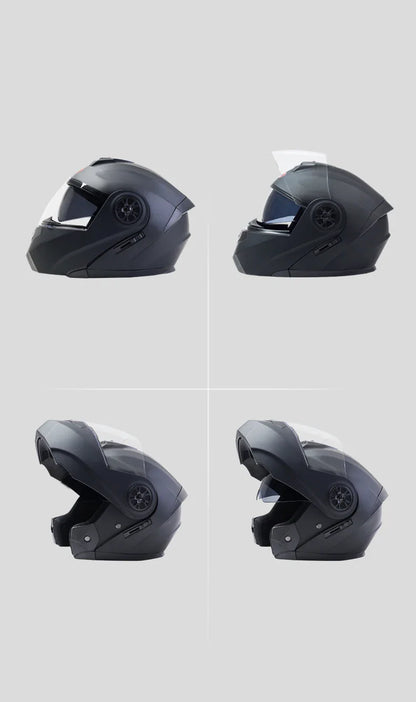 Personalized Dual-Lens Flip-Up Motorcycle Helmet — Motocross Racing Modular Full-Face Helmet for Men & Women, Fashionable Cascos Para Moto