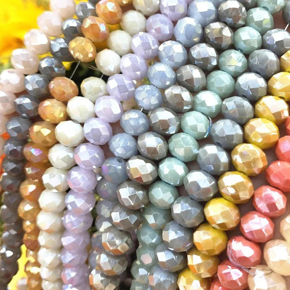 4mm/6mm/8mm Round Crystal Glass Beads – Faceted Spacer Loose Beads for DIY Jewelry Making & Needlework Craft Accessories