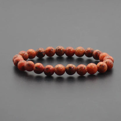 8mm Natural Stone Beaded Bracelet - Black Onyx Lava Tiger Eye Agate Quartz Chakra Yoga Energy Jewelry for Men & Women