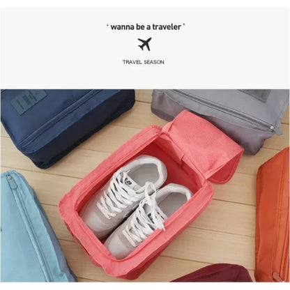 Breathable Sneaker Travel Bag - Waterproof Foldable Shoe Organizer with Separate Pocket for Home and Travel Storage