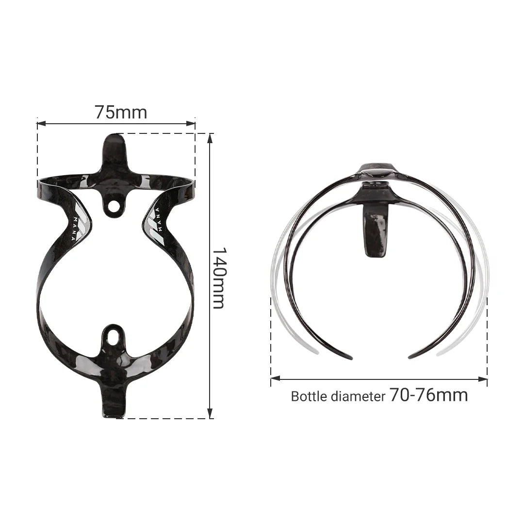 MANA 12g Marble-Pattern Carbon Fiber Bicycle Bottle Cage — Ultra-Light Full Carbon with Aluminum Alloy Screws for Road/MTB/Gravel