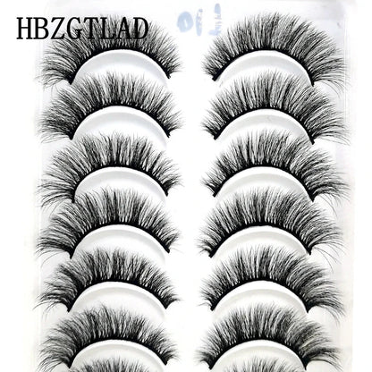 HBZGTLAD 10 Pairs 3D Faux Mink False Eyelashes – Natural Long Look Short Mink Lash Extensions for Makeup & Beauty