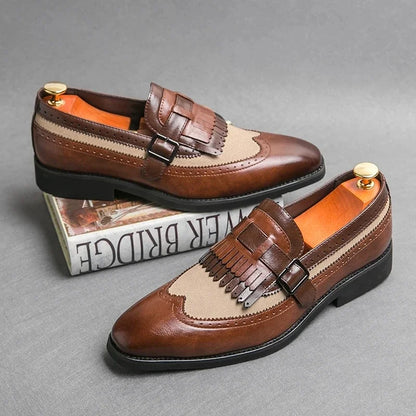 Men's Pointed Toe Buckle Dress Shoes - Classic Business, Office & Party Shoes Size 38-46