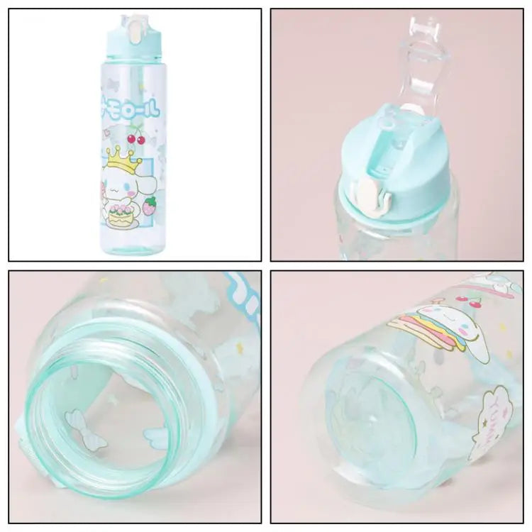 Kuromi Water Cup with Straw — Large Capacity Cute Cartoon Print Bottle, Unique Aesthetic Design for Office, Home, or Gift