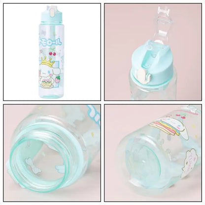 Kuromi Water Cup with Straw — Large Capacity Cute Cartoon Print Bottle, Unique Aesthetic Design for Office, Home, or Gift