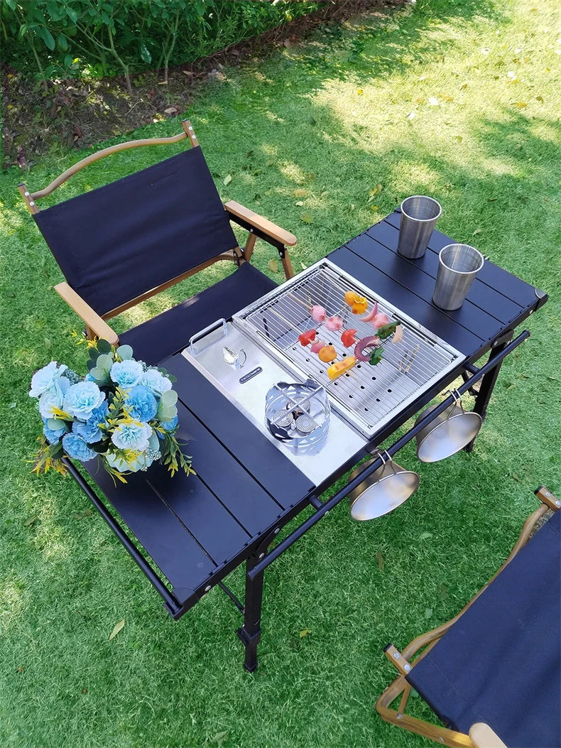 Lohascamping Folding IGT Table – Lightweight Adjustable Backpack Table for BBQ, Burner & Multifunctional Use