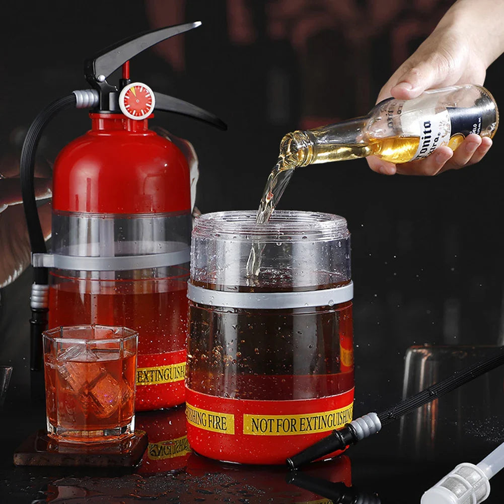 1.5L Beer & Liquor Dispenser — Creative Fire Extinguisher Shape Acrylic Container, Large Capacity for Wine, Spirits & Beer