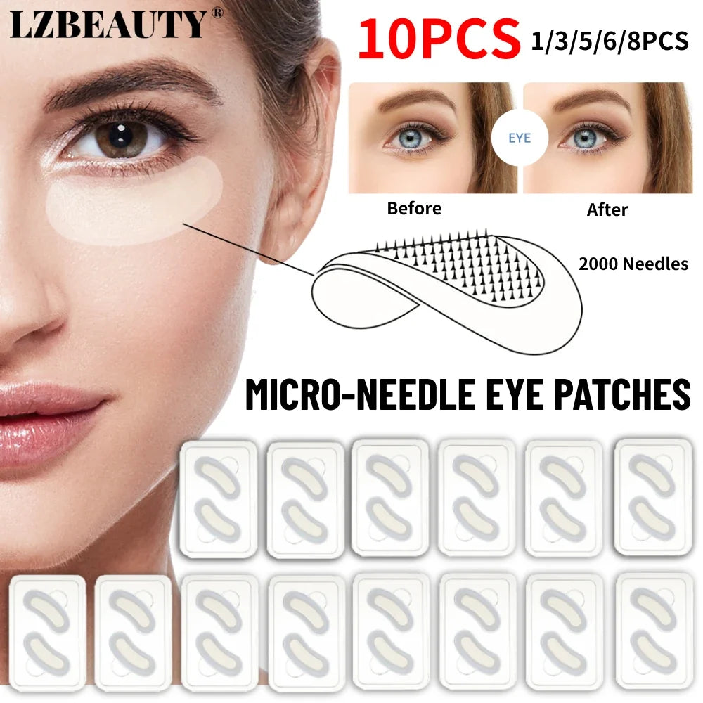 Microneedle Eye Patches - Hyaluronic Acid Eye Mask for Anti-Wrinkle, Dark Circle & Moisturizing Skin Care