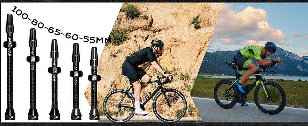 BUCKLOS Tubeless Presta Valves 40–100mm — Aluminum Alloy Bike Valve Stem for Road & MTB