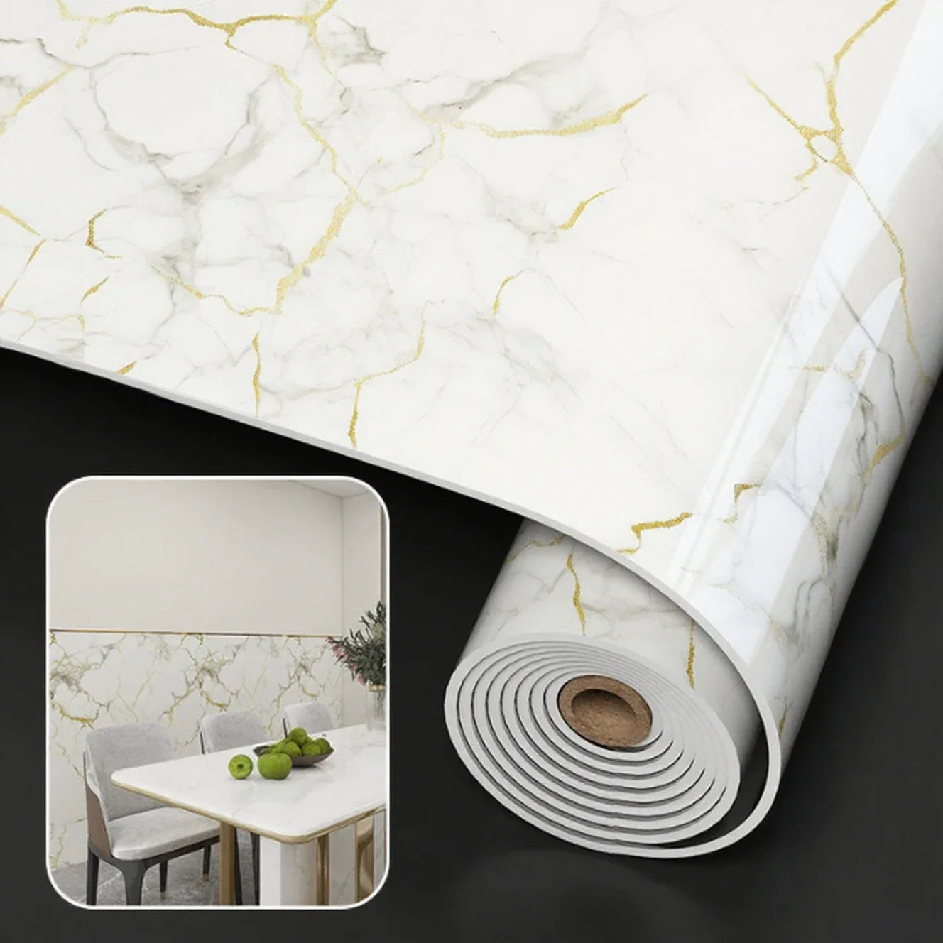 Marble Foam Wall Tile Sticker - Waterproof Self-Adhesive Wallpaper for Bedroom, Living Room & Bathroom