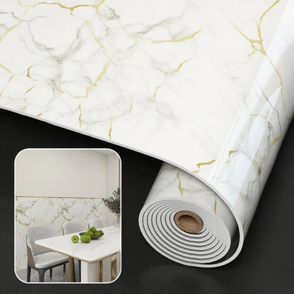 Marble Foam Wall Tile Sticker - Waterproof Self-Adhesive Wallpaper for Bedroom, Living Room & Bathroom