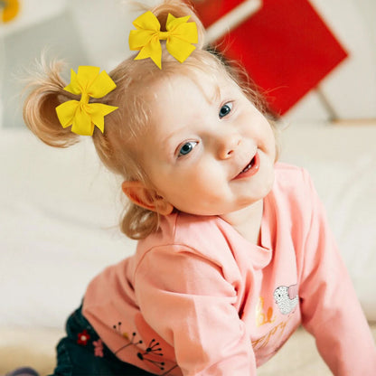 20/40PCS Candy Color Bow Hair Clips - Cute Ribbon Hairpins for Baby Girls Kids Headwear Accessories Gift Set