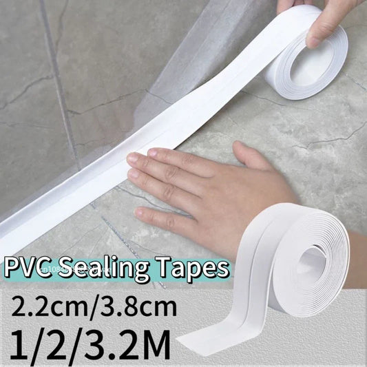 Self-Adhesive PVC Waterproof Sealing Tape for Kitchen & Bathroom – Oil-Proof Sink Edge Caulk Strip for Corner Wall & Toilet Seal Repair Tape