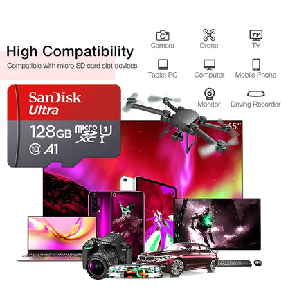 Ultra MicroSD Memory Card — 32GB 64GB 128GB 256GB 512GB A1 Class 10 SD TF Flash Card for Phone