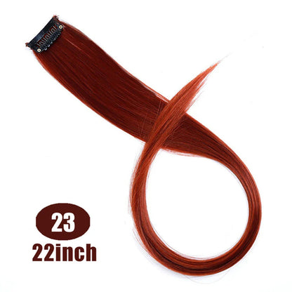 HUAYA 18" Synthetic Clip-In Colorful Curly Hair Extension – Ombre Pink Purple Red Blue Hair Piece