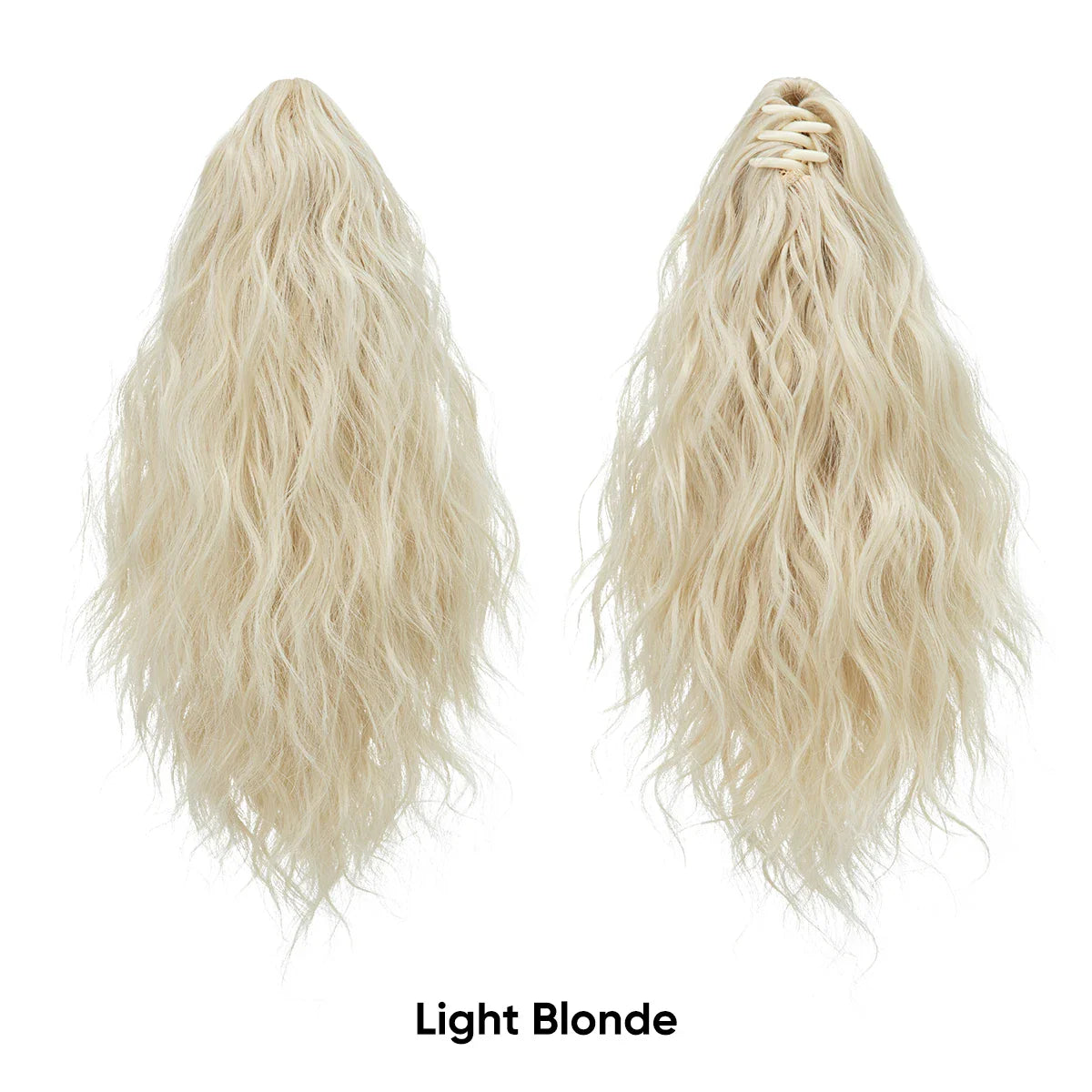 13-Inch Premium Synthetic Curly Claw Clip Ponytail – Blonde Brown Short Hairpiece, Fake Hair Extensions P064