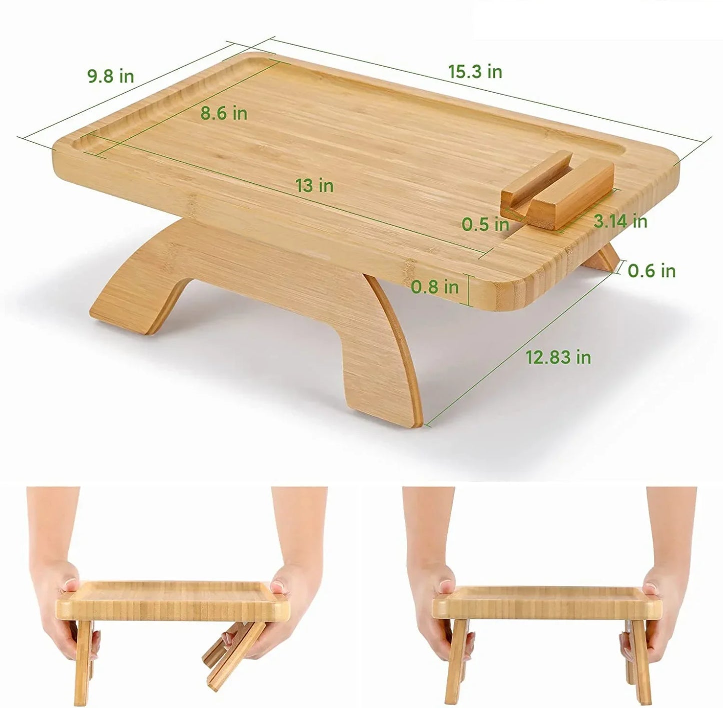 Portable Sofa Arm Tray – Clip-on Couch Armrest Table for Snacks, Drinks, and Remote Control