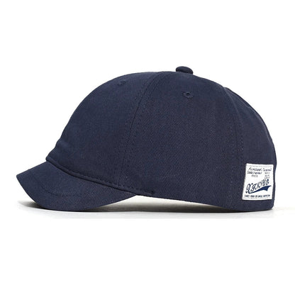 Men's & Women's Short Brim Cotton Baseball Cap – Vintage Casual Dad Hat, Adjustable Trucker Style with Nylon Fastener Tape