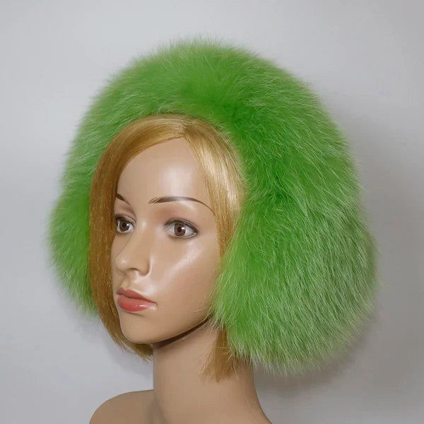 Real Fox & Raccoon Fur Earmuffs – Warm Winter Ear Warmer for Women and Girls, Plush Genuine Fur Accessory
