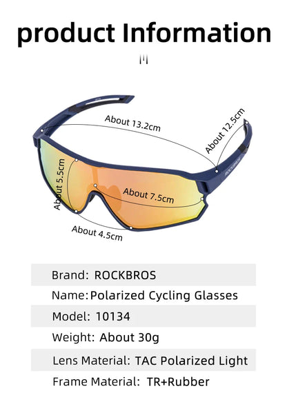 ROCKBROS MTB/Road Bike Glasses – UV400 Polarized Photochromic Cycling Eyewear