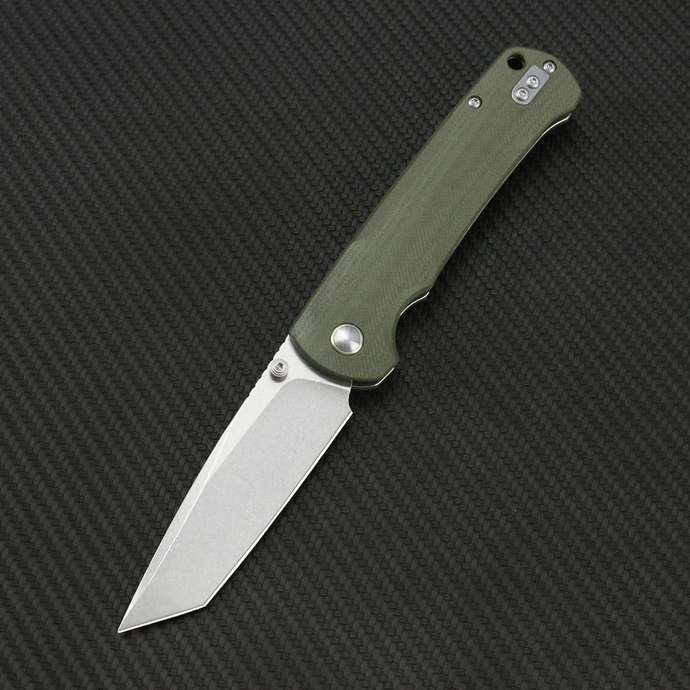 Tunafire 14C28N Steel Folding Tactical Knife – G10/Carbon Fiber Handle Flipper EDC Pocket Knife for Camping & Hunting