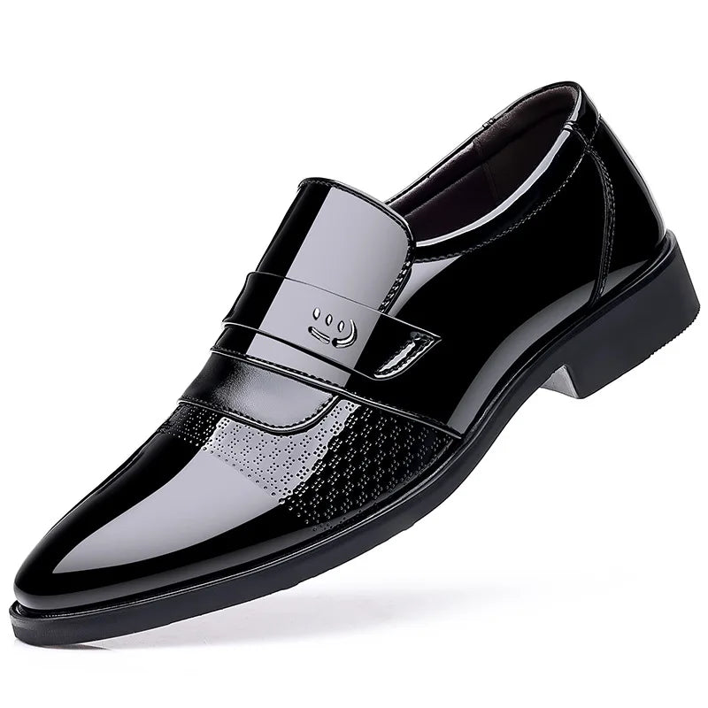 Luxury Men's Leather Oxford Shoes - Retro Carved Lace-Up Brogue Wedding & Formal Business Dress Shoes