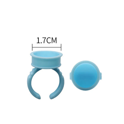 AILEISHI 100PCS Disposable Eyelash Glue Cup Rings – Lash Extension Pigment Holder Tattoo Makeup Tools