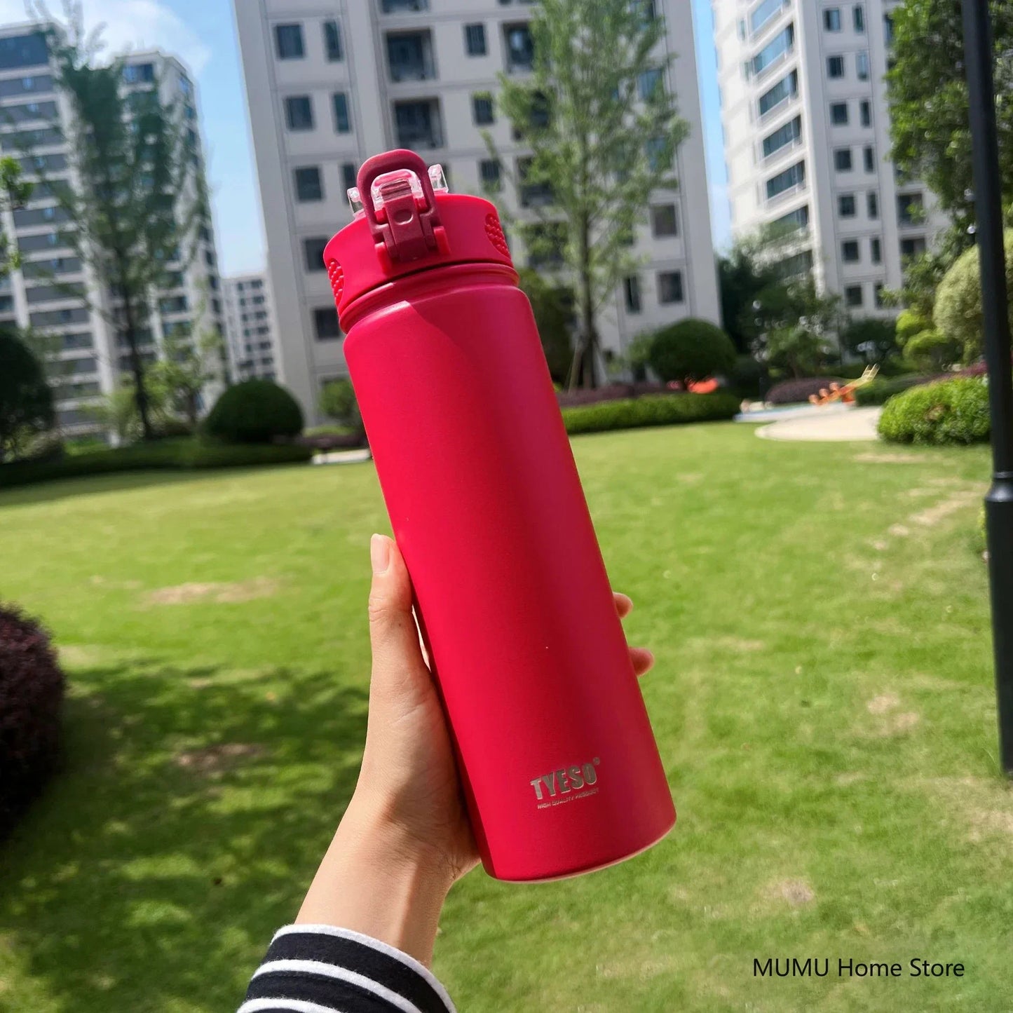 TYESO Stainless Steel Thermos Bottle with Straw - 600ML/750ML Insulated Thermal Sports Water Bottle for Hot & Cold Drinks