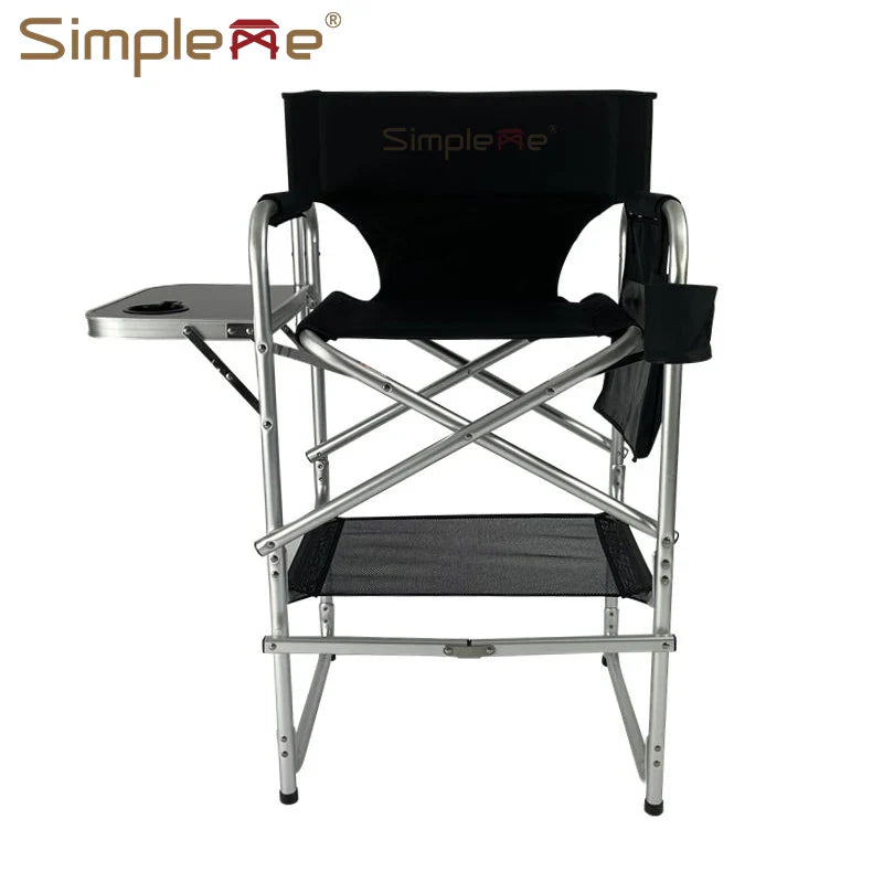 28-Inch Lightweight Aluminium Folding Director Chair – Tall Salon Makeup Chair